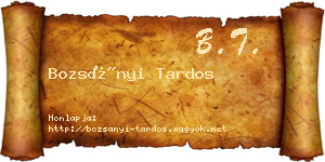 Bozsányi Tardos névjegykártya